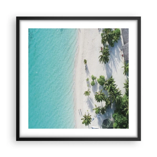 Poster in einem schwarzem Rahmen - Urlaub im Paradies - 50x50 cm