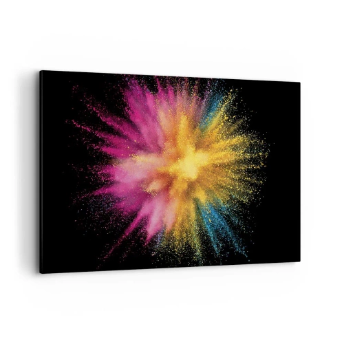 Bild auf Leinwand - Leinwandbild - Bunte Pulverexplosion auf schwarzem Hintergrund - 120x80cm - Die Geburt der Farben - Moderne Wanddekoration für Wohnzimmer und Schlafzimmer ARTTOR