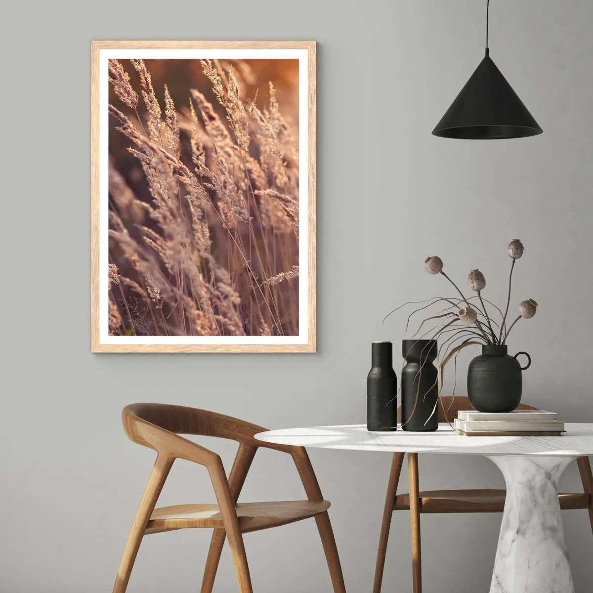 Poster in einem Rahmen aus heller Eiche - Bereit, den Herbst willkommen zu heißen - 40x50 cm