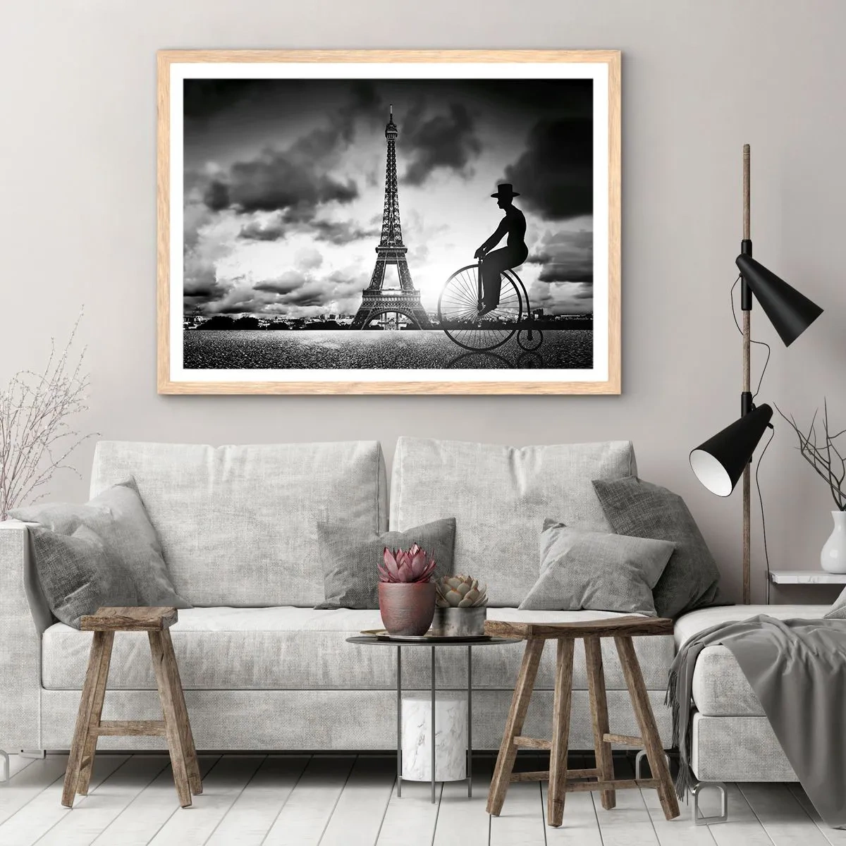 Poster in einem Rahmen aus heller Eiche - Sehnsucht nach Belle Epoque - 70x50 cm