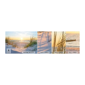 Fototapeten Muster Selbstklebend Deluxe Sticker - Das Rauschen des Meeres, der Gesang der Vögel, ein wilder Strand im Gras ... - Landschaft, Meer, Dünen - 100x30 cm