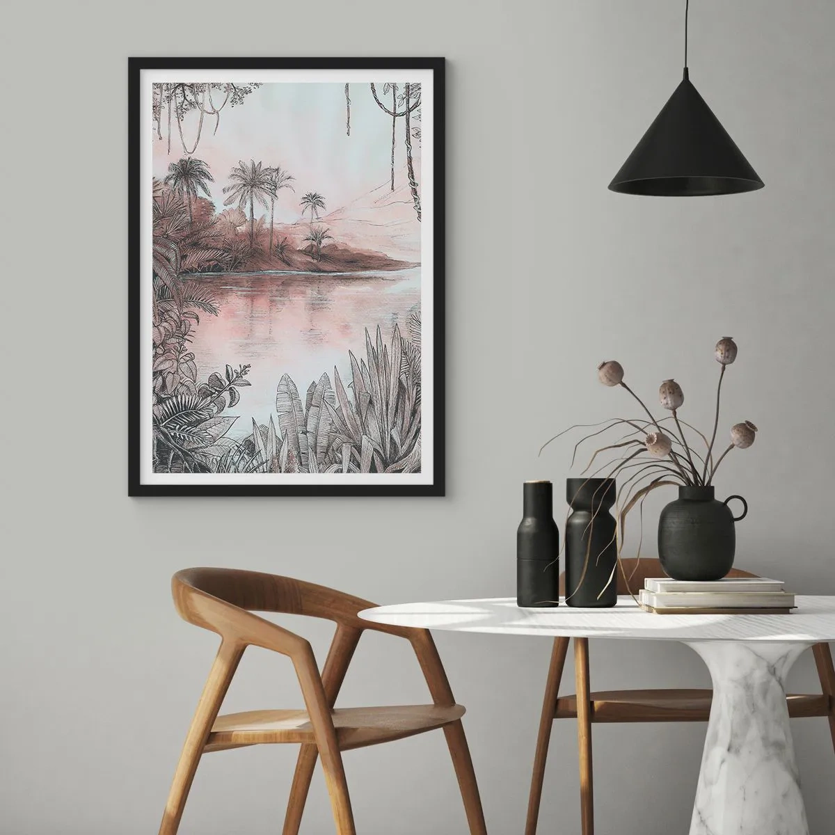 Poster in einem schwarzem Rahmen - Tagebuch eines Entdeckers aus dem 19. Jahrhundert - 40x50 cm