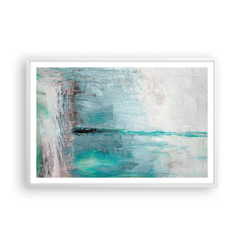 Poster in einem weißen Rahmen - Horizontal in Blau - 91x61 cm