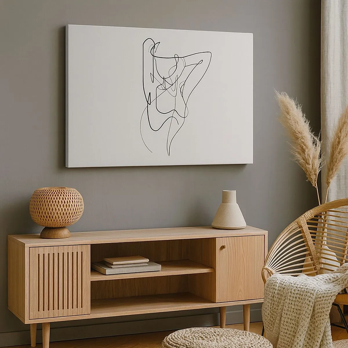 Bild auf Leinwand - Leinwandbild - Minimalistischer Umriss einer weiblichen Silhouette - 70x50cm - So, wie du wirklich bist ... - Moderne Wanddekoration für Wohnzimmer und Schlafzimmer ARTTOR