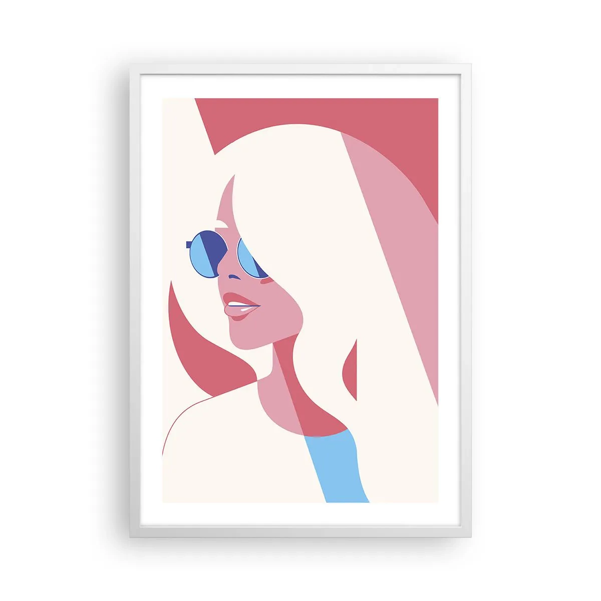 Poster in einem weißen Rahmen - Es war eine Blondine... - 50x70 cm