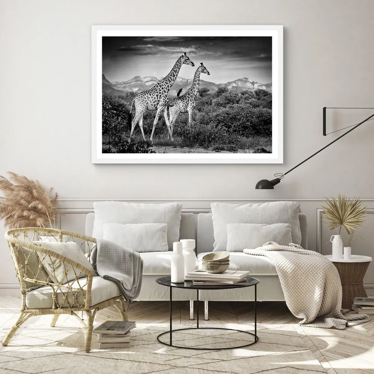 Poster in einem weißen Rahmen - Hohe Sphären in Afrika - 50x40 cm