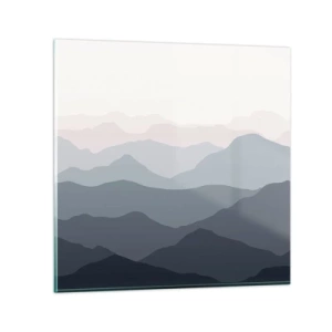 Glasbild - Bild auf glas - Wellen der Berge - 60x60 cm