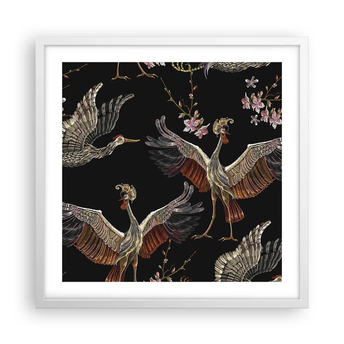 Poster in einem weißen Rahmen - Märchenvogel - 50x50 cm