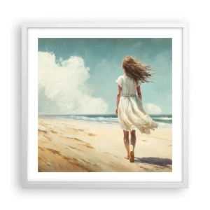 Poster in einem weißen Rahmen - Der Sonne und dem Wind begegnen - 50x50 cm