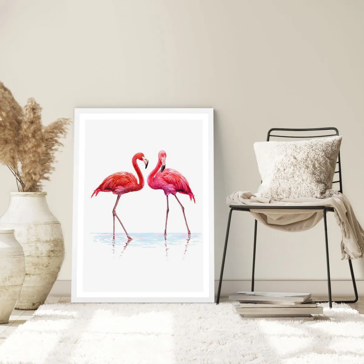 Poster in einem weißen Rahmen - Rosa randez-vous - 30x40 cm