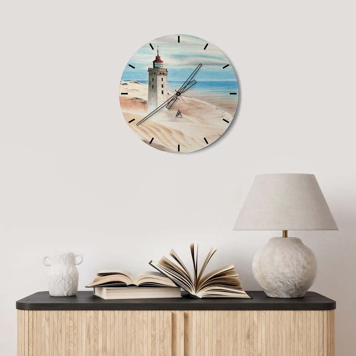Wanduhr - Glasuhr - Immer aufs Meer starrend - 40x40 cm