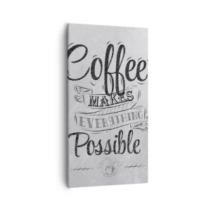 Bild auf Leinwand - Leinwandbild - Wie kann man Kaffee nicht lieben? - 55x100 cm