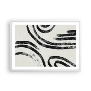 Poster in einem weißen Rahmen - Bei Hälfte angehalten - 70x50 cm