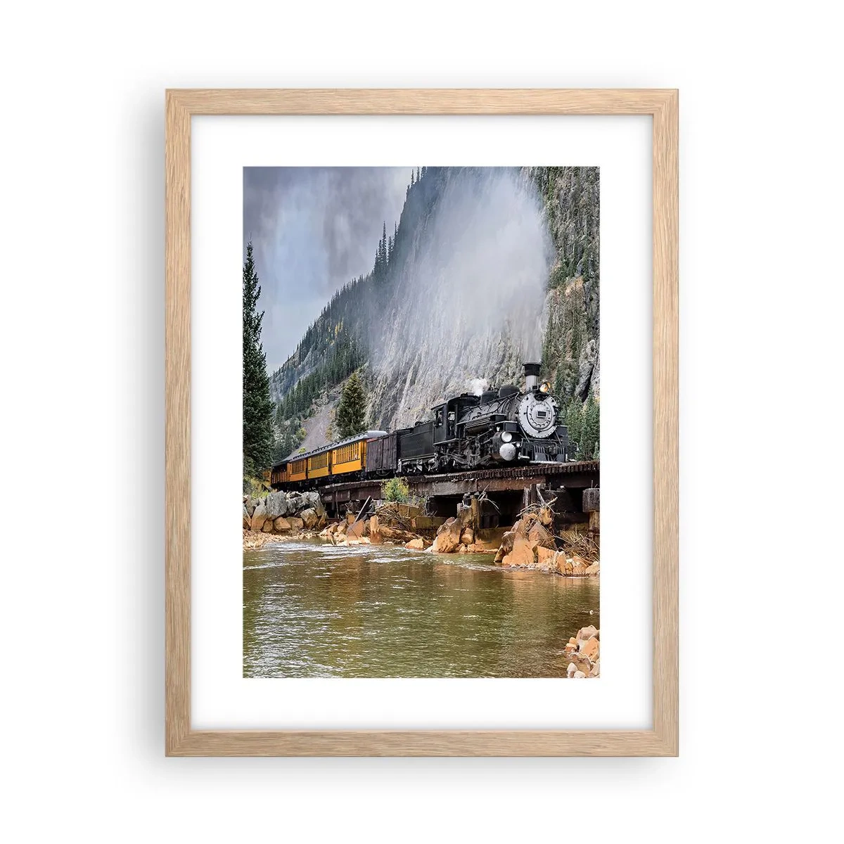 Poster in einem Rahmen aus heller Eiche - Wo willst du hin? Wohin? - 30x40 cm