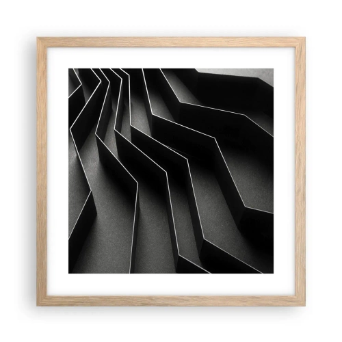 Poster in einem Rahmen aus heller Eiche - Räumliche Ordnung - 40x40 cm