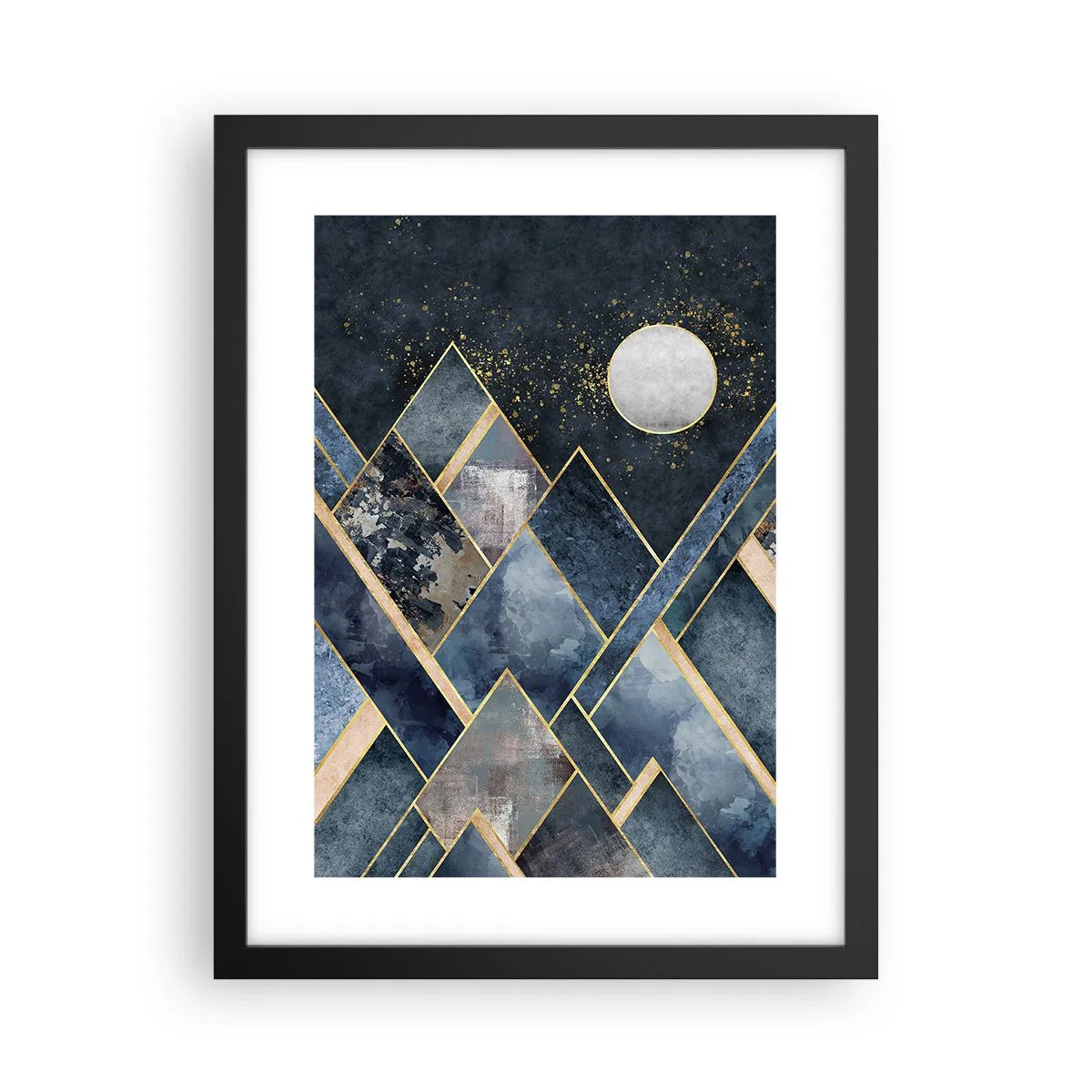 Poster in einem schwarzem Rahmen - Geometrische Landschaft - 30x40 cm