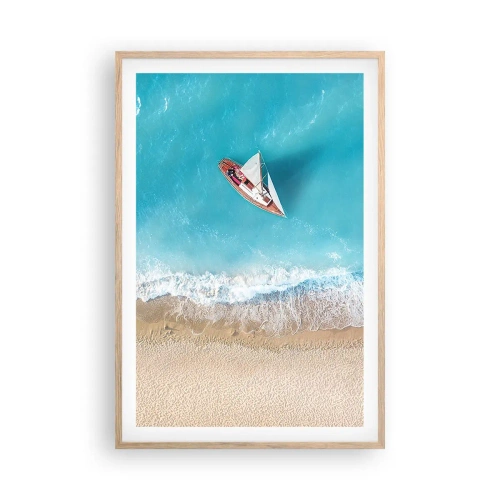 Poster in einem Rahmen aus heller Eiche - An der Grenze von Blau und Gold - 61x91 cm
