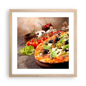 Poster in einem Rahmen aus heller Eiche - Aus den tellurischen Zutaten - 40x40 cm