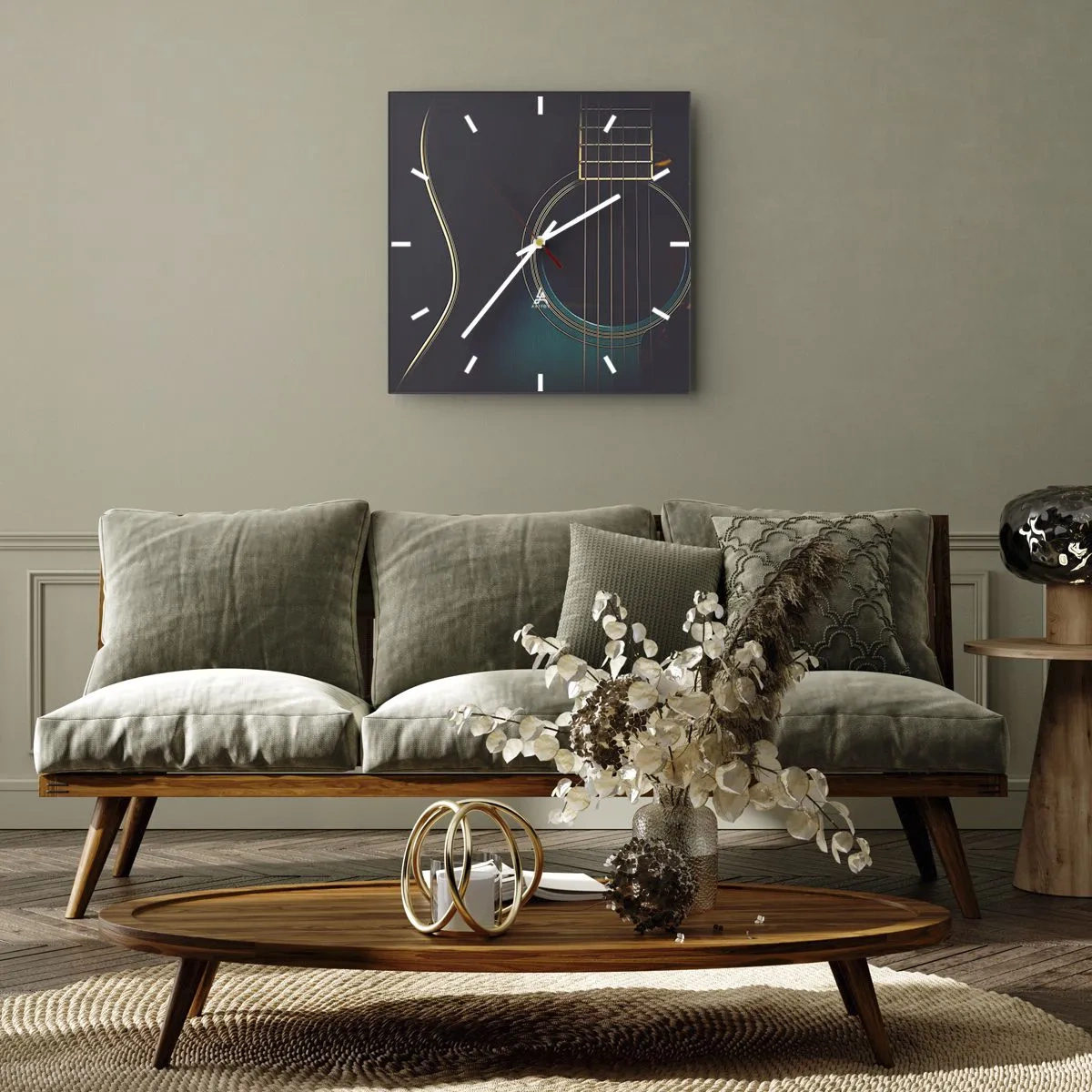 Wanduhr - Glasuhr - Einen Moment bevor es ertönt - 30x30 cm