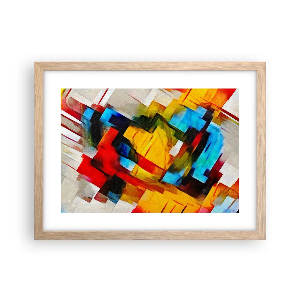 Poster in einem Rahmen aus heller Eiche - Ein bunter Interleaver - 40x30 cm
