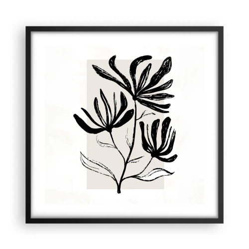 Poster in einem schwarzem Rahmen - Skizze für das Herbarium - 50x50 cm