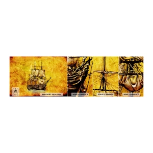 Fototapetenmuster Standard Eco - Richtung Tortuga! - Nautisch, Seeschiff, Segelschiff - 100x30 cm