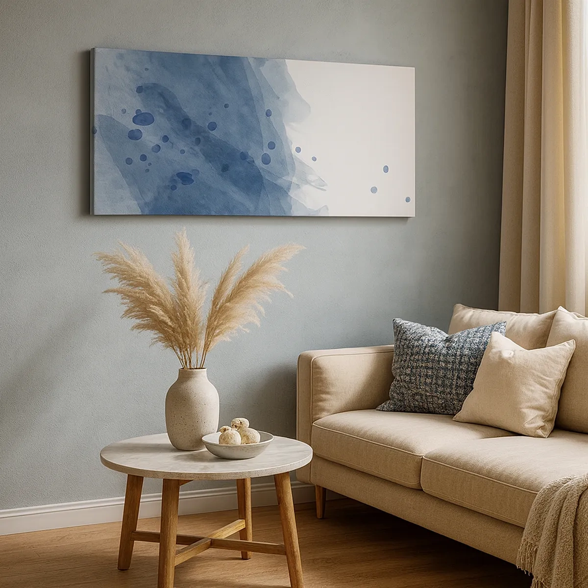 Bild auf Leinwand - Leinwandbild - Blauer Tüll - 30x30 cm