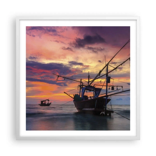 Poster in einem weißen Rahmen - Exotischer Abend - 60x60 cm