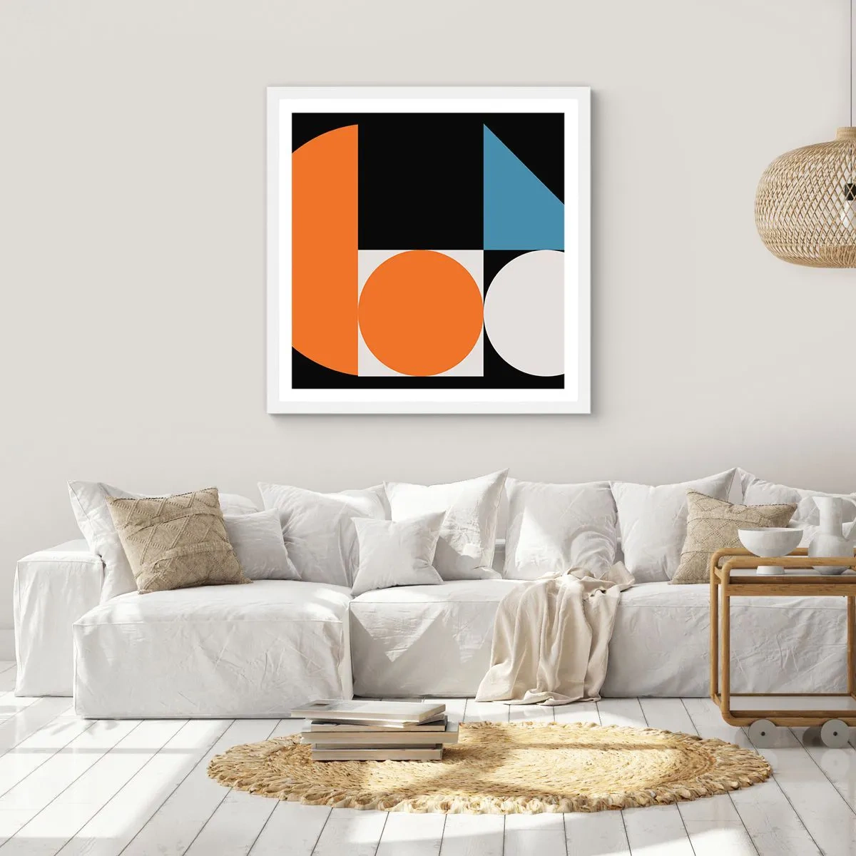 Poster in einem weißen Rahmen - Bebilderte Anordnung - 50x50 cm