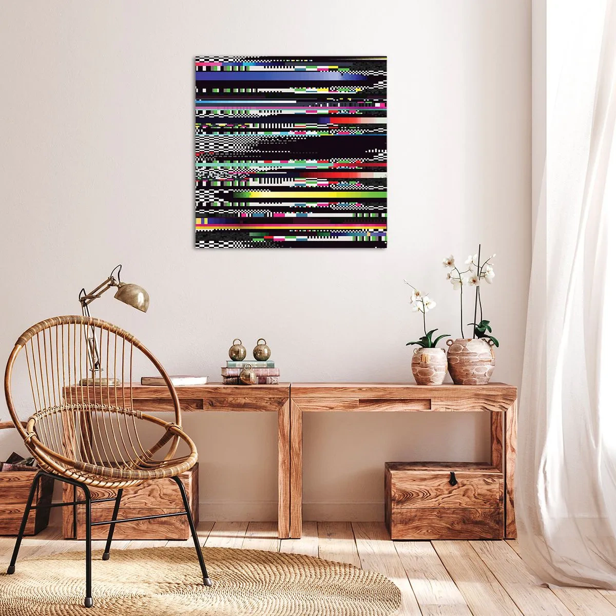Bild auf Leinwand - Leinwandbild - Das Kontrollbild der Realität - 60x60 cm