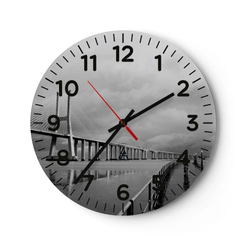 Wanduhr - Glasuhr - Jedem das Verdiente - 30x30 cm