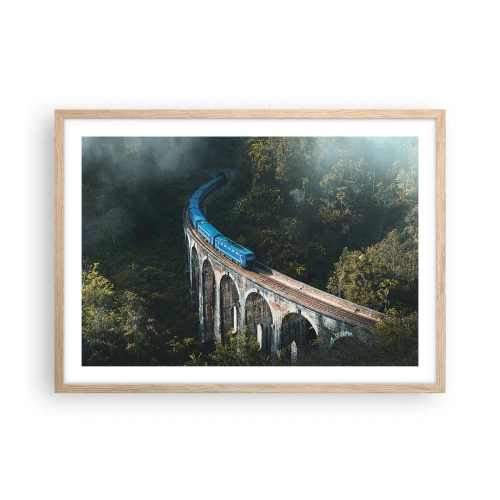 Poster in einem Rahmen aus heller Eiche - Neigung zur Natur - 70x50 cm