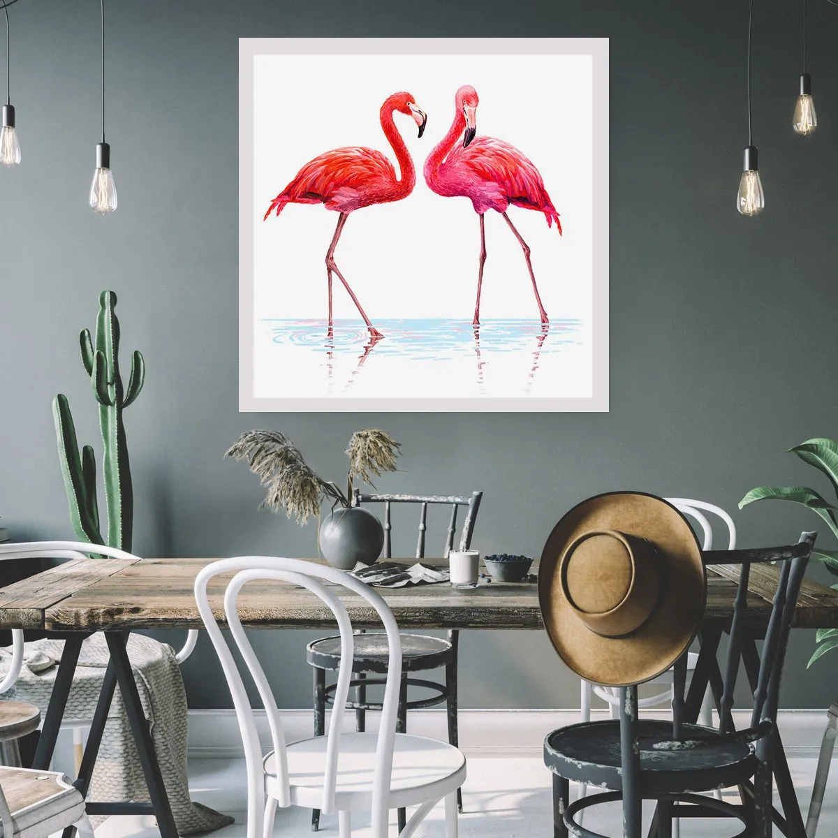 Poster - Rosa randez-vous - 30x30 cm
