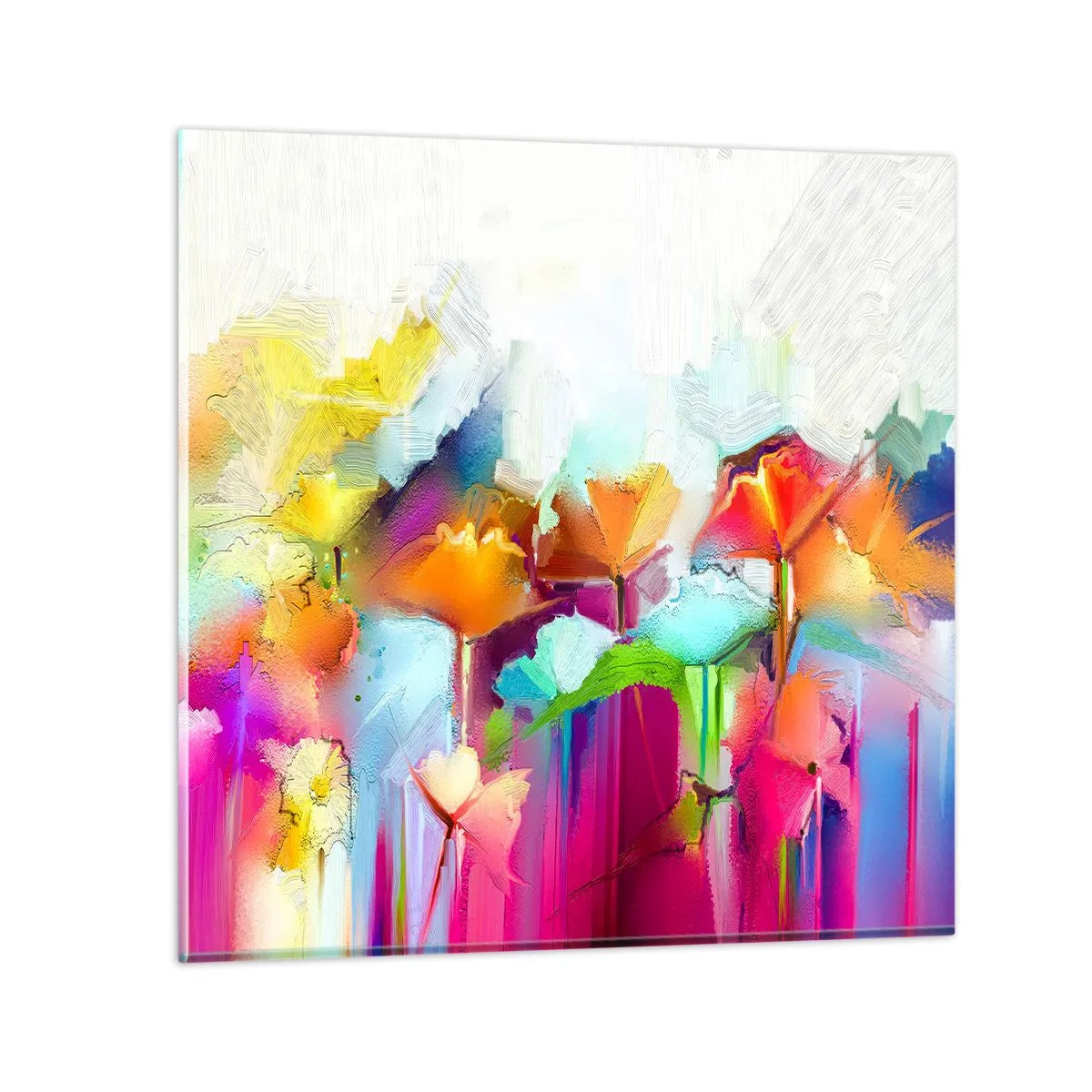 Glasbild - Bild auf glas - Der Regenbogen ist aufgeblüht - 50x50 cm