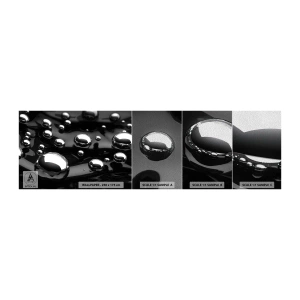 Fototapeten Muster Premium Sand - Aus der schwarzen Wassertiefe - Abstraktion, Chromkugeln, 3D - 100x30 cm
