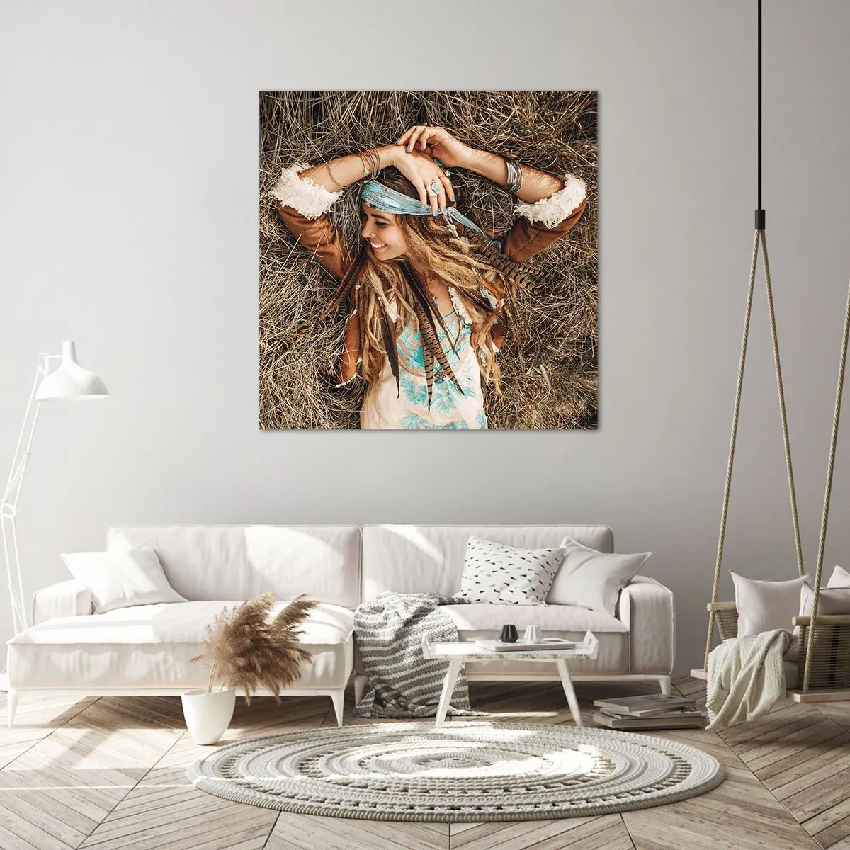 Bild auf Leinwand - Leinwandbild - Auf dem Weg in den Sommer der Liebe - 60x60 cm