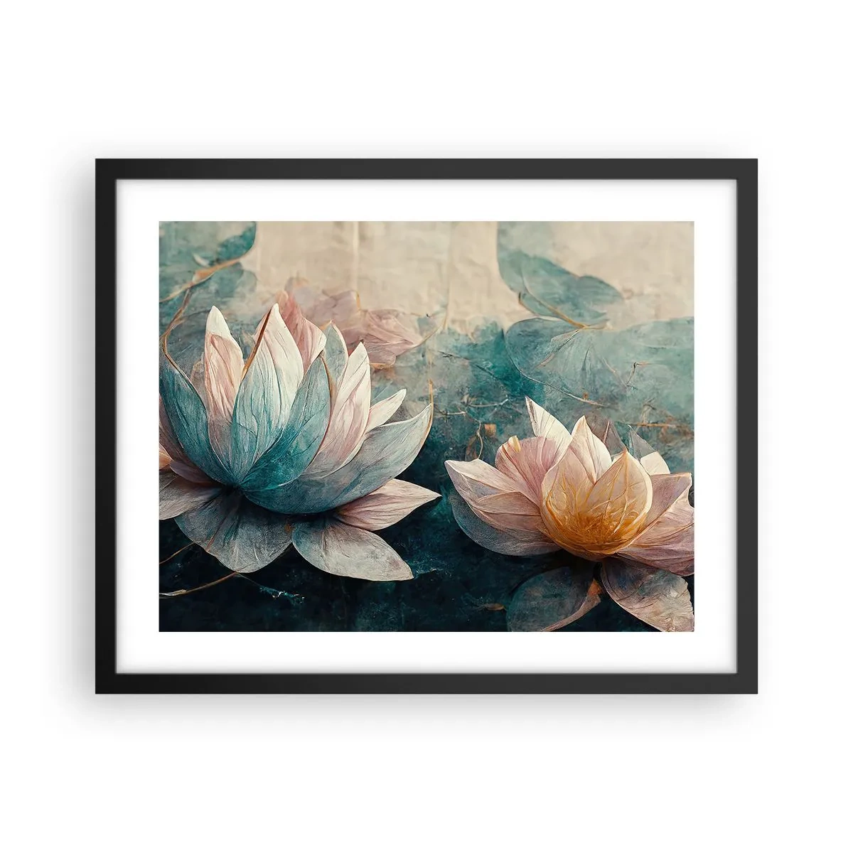 Poster in einem schwarzem Rahmen - Seesterne - 50x40 cm