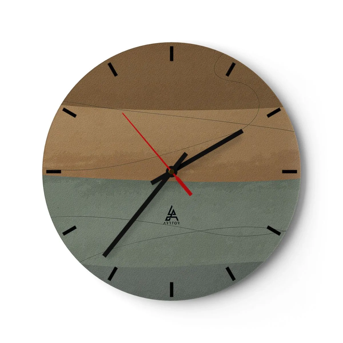 Wanduhr - Glasuhr - Horizontale Komposition - 40x40 cm