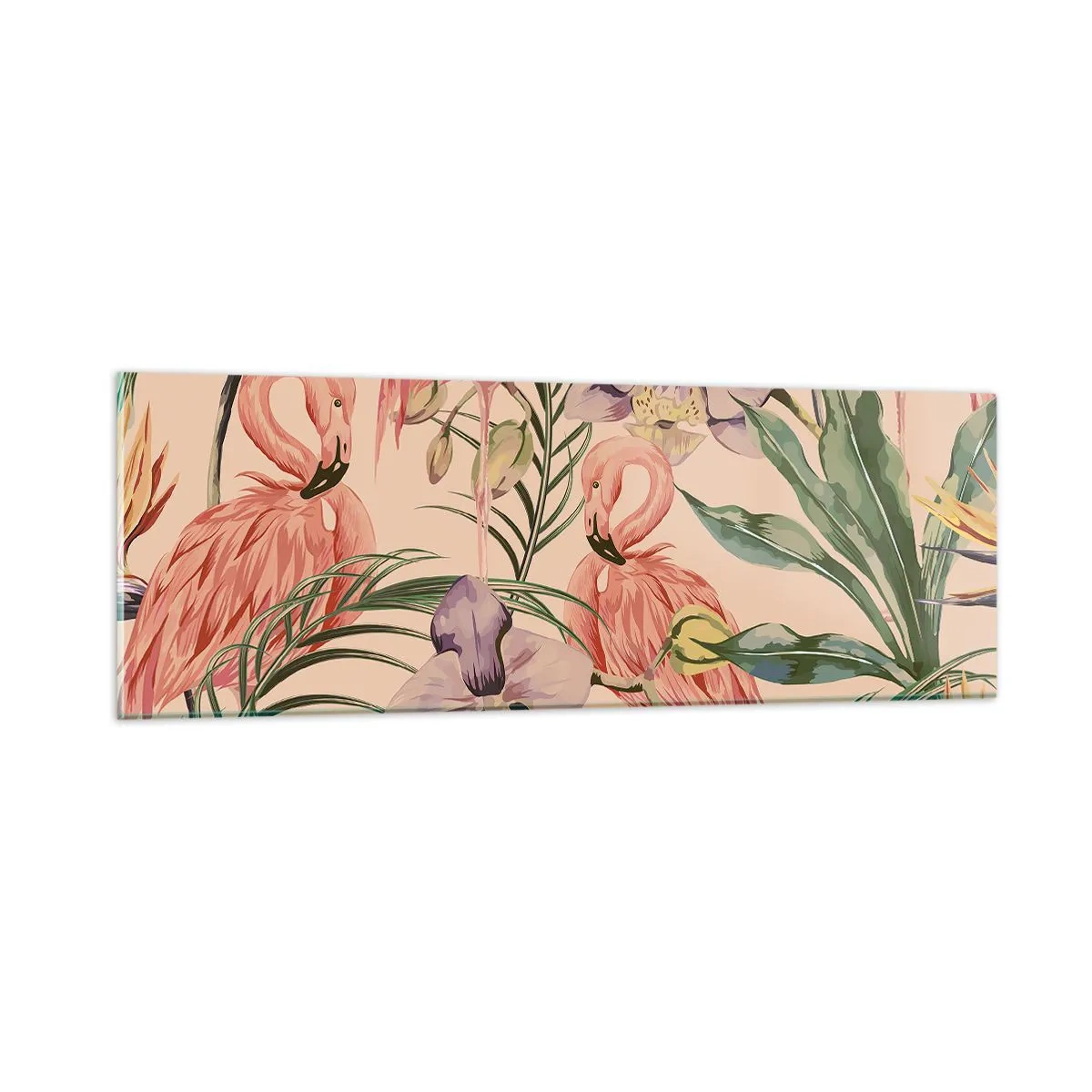 Glasbild - Bild auf glas - Rosa Ballett in Blumen - 90x30 cm