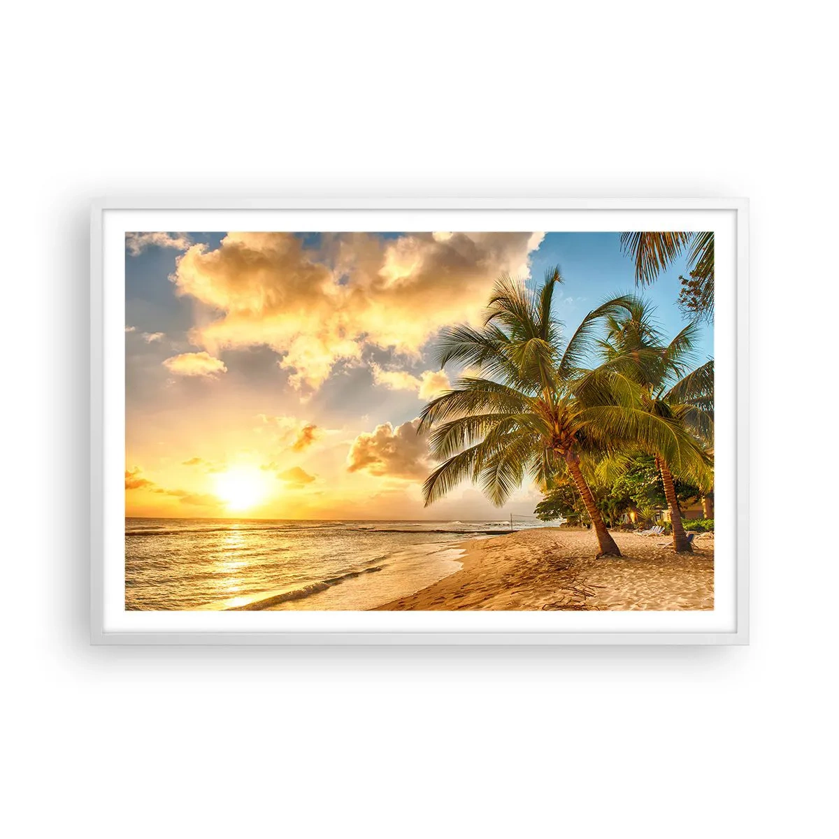 Poster in einem weißen Rahmen - Ewiger Sommer, immer Urlaub - 91x61 cm