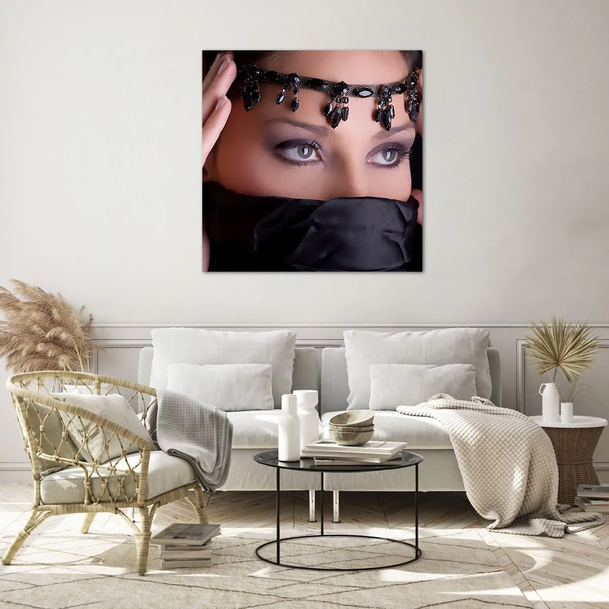 Glasbild - Bild auf glas - Orientalisches verführerisches Geheimnis - 50x50 cm