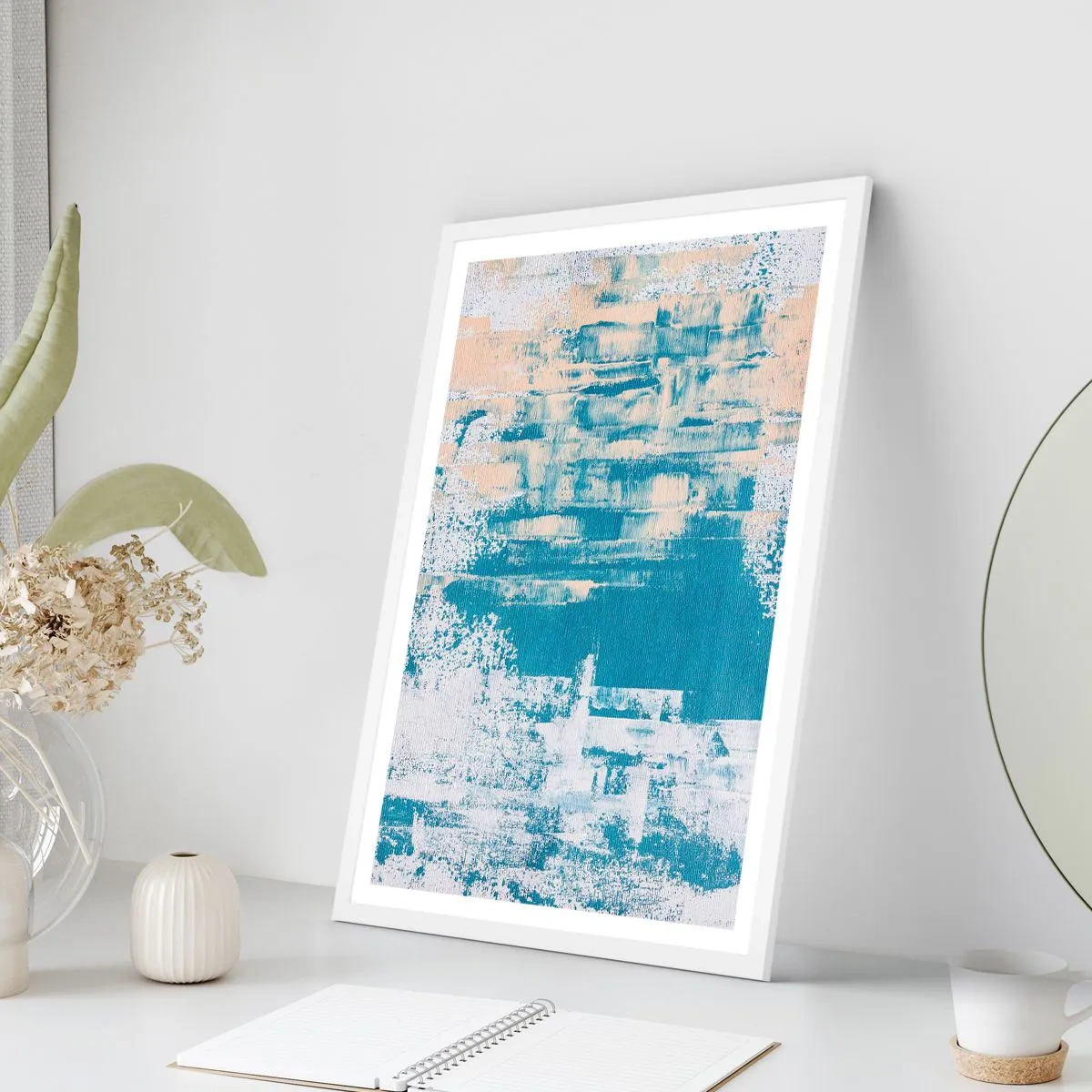 Poster in einem weißen Rahmen - Durch einen Eiszapfen - 30x40 cm