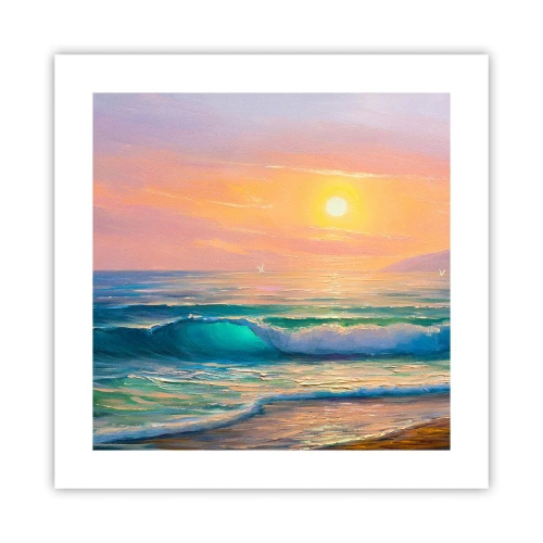 Poster - Ein türkisfarbenes Lied der Wellen - 40x40 cm