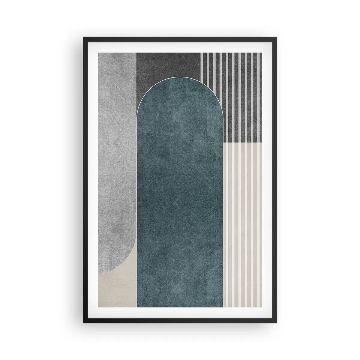 Poster in einem schwarzem Rahmen - Komposition auf der Ebene - 61x91 cm