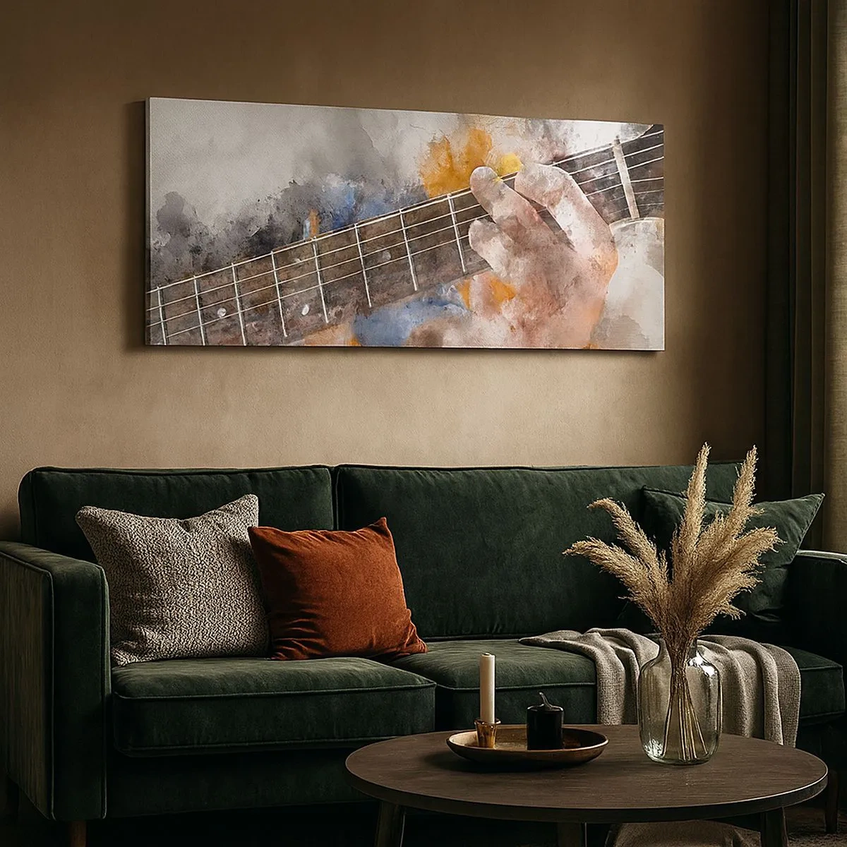 Bild auf Leinwand - Leinwandbild - Poesie zwischen den Saiten - 100x40 cm