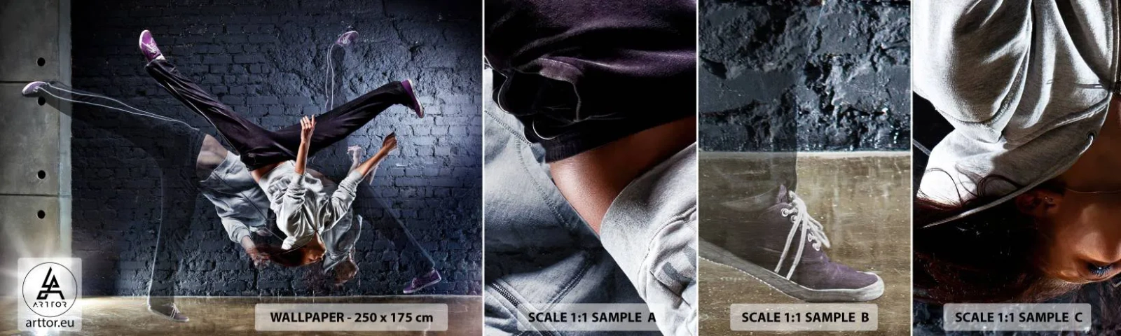 Fototapeten Muster Selbstklebend Deluxe Sticker - Straßenstar - Tanzen, Menschen, Tänzer - 100x30 cm