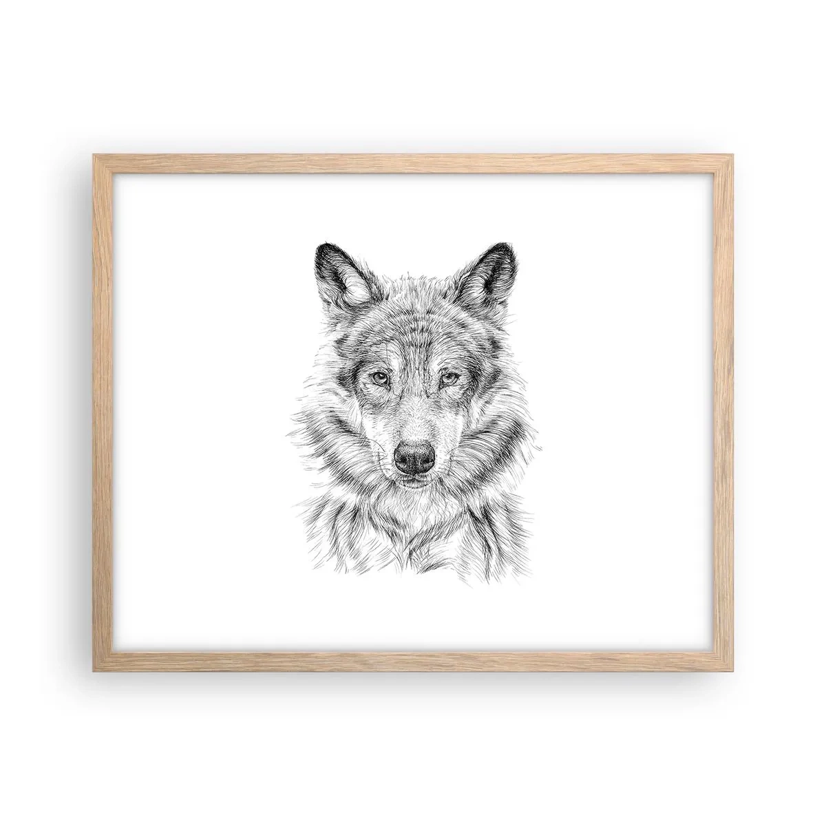 Poster in einem Rahmen aus heller Eiche - Ein geborener Anführer - 50x40 cm