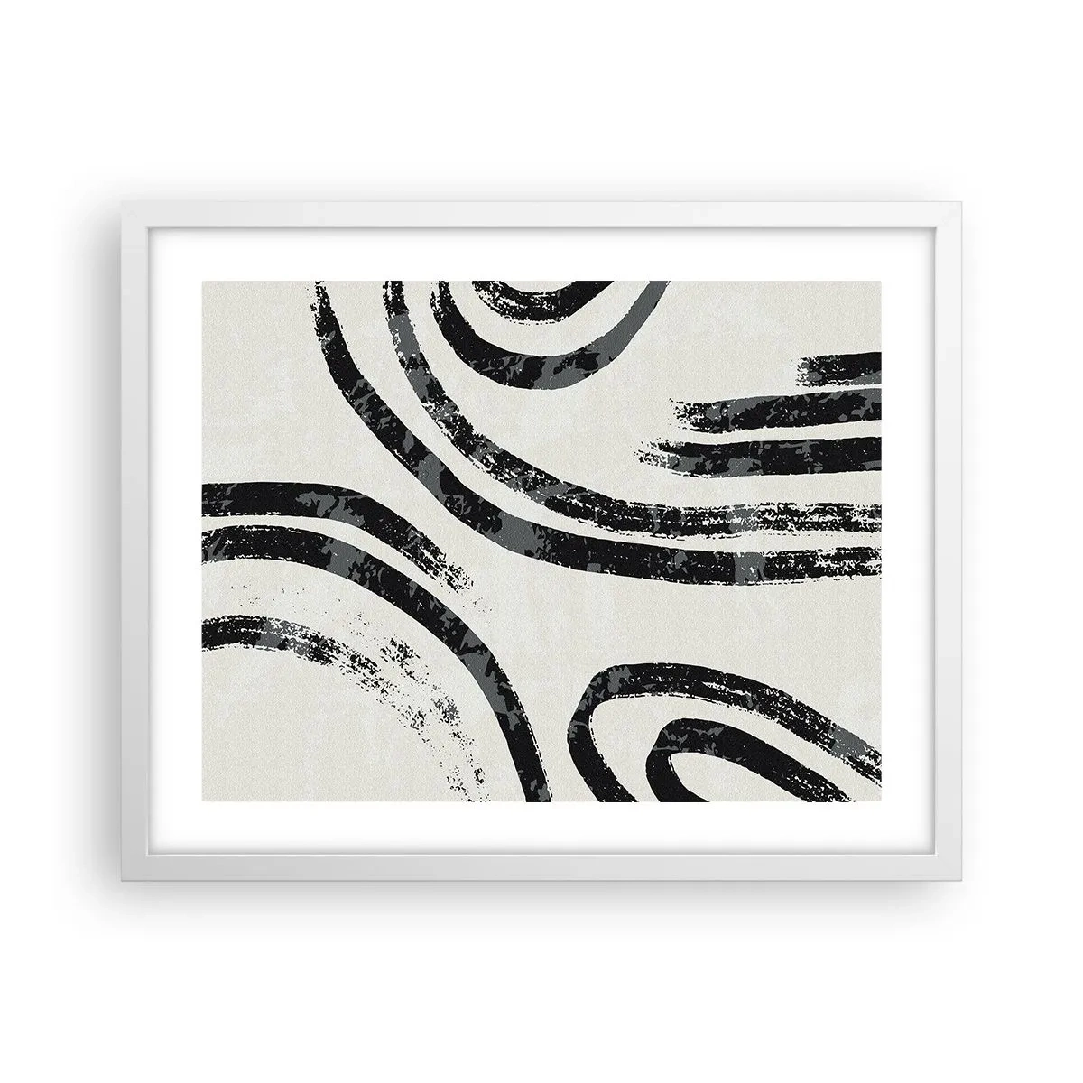 Poster in einem weißen Rahmen - Bei Hälfte angehalten - 50x40 cm