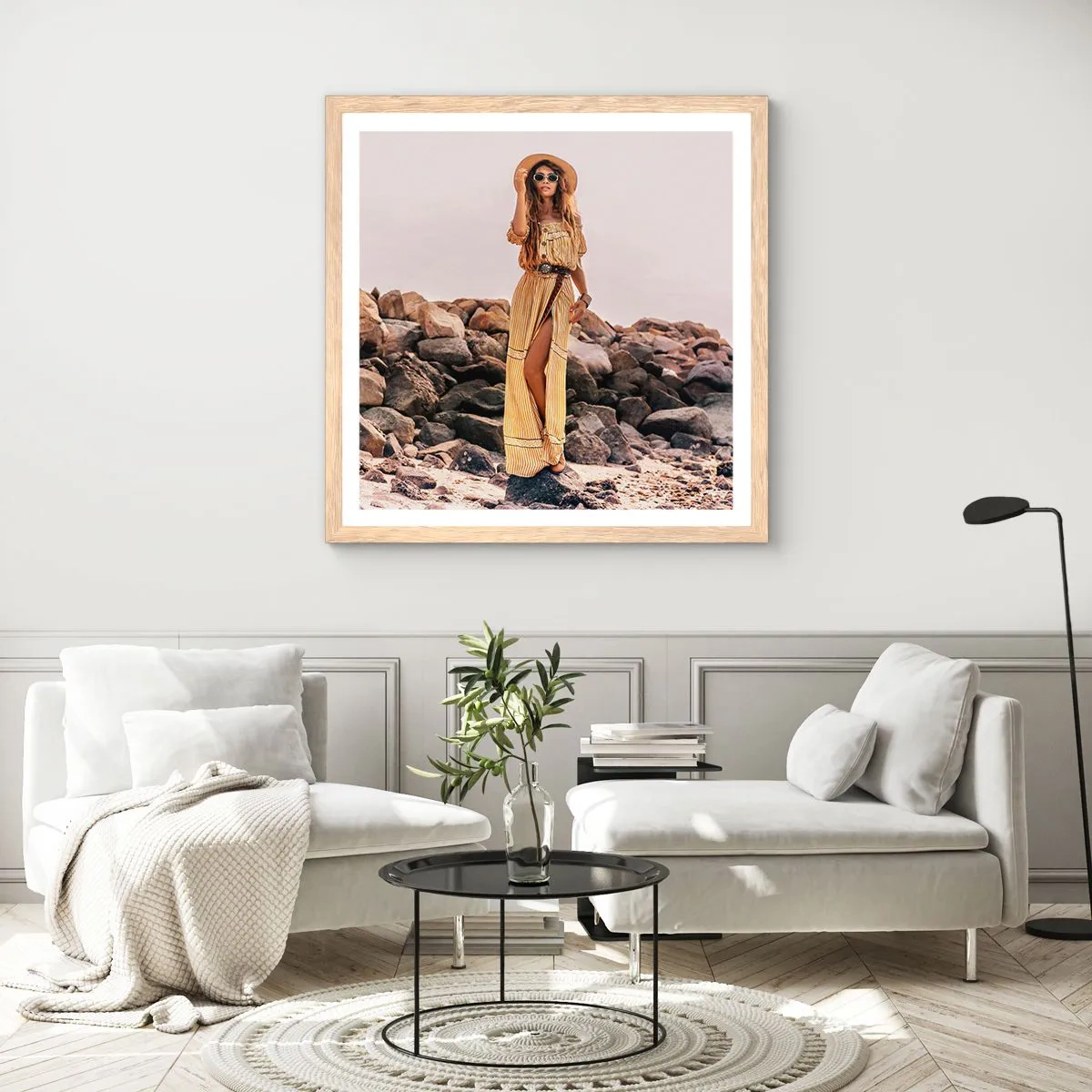 Poster in einem Rahmen aus heller Eiche - Die Magie der Steine - 50x50 cm