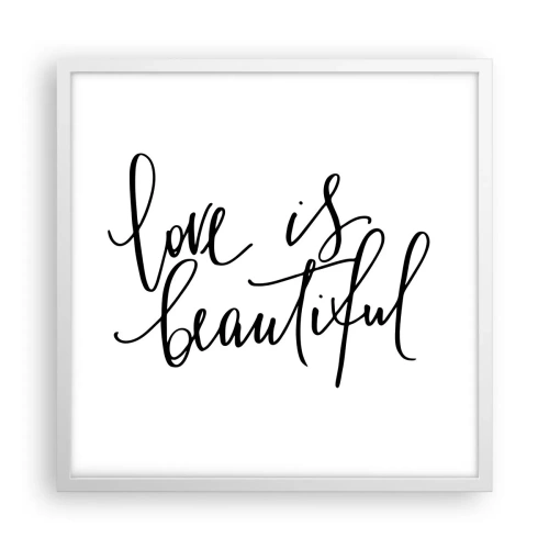 Poster in einem weißen Rahmen - Lies und wiederhol - 50x50 cm